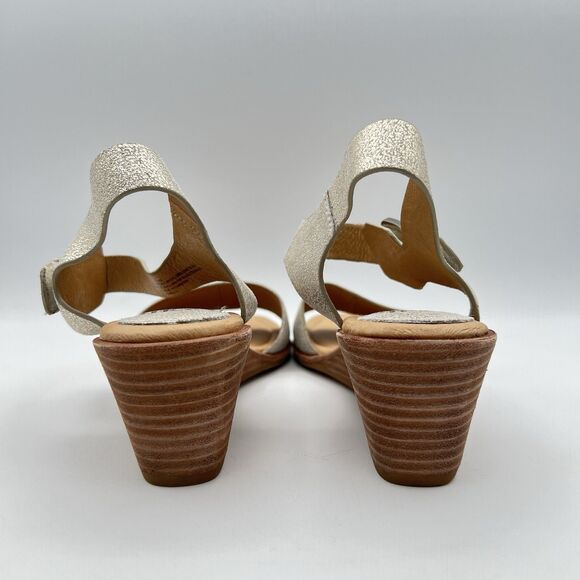 Metallic Gold Leather Comfort Sandals Sofft Garin Wedge Day to Night Sz 6.5 M - Picture 7 of 13